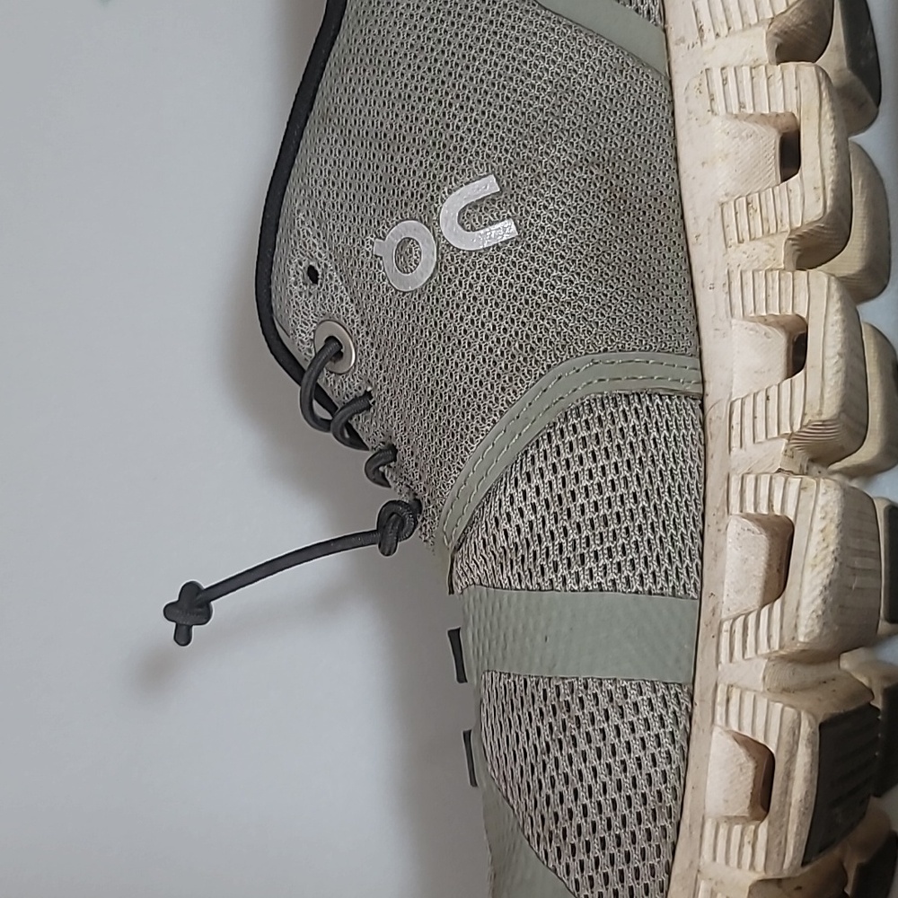 On Running Olive and Beige Athletic Shoes - Picture 13 of 15